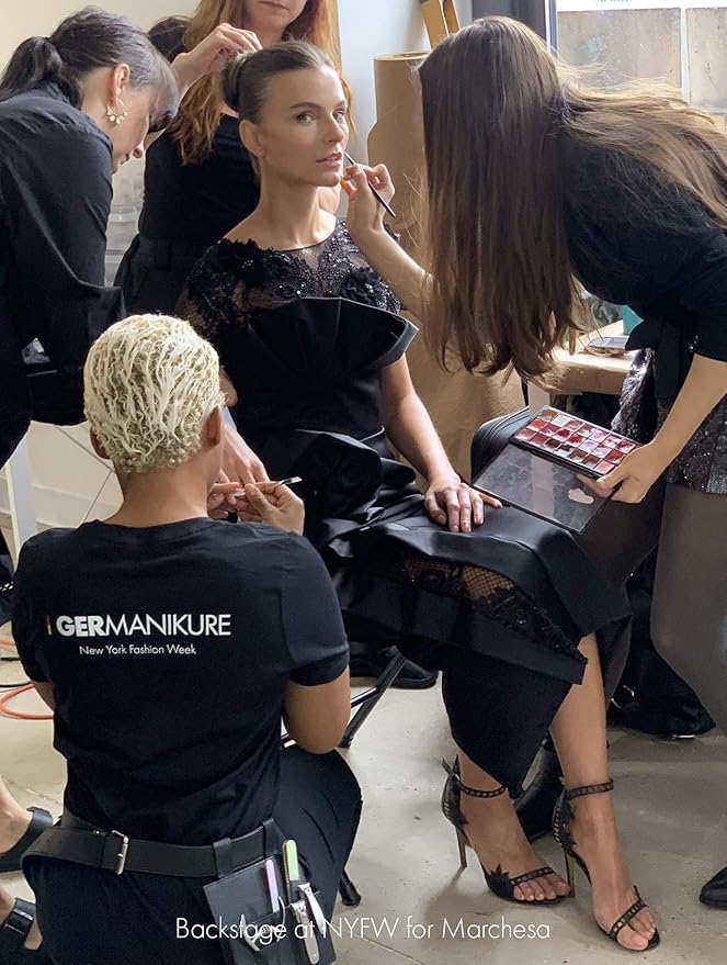 GERMANIKURE 5pc Manicure Set in Yellow Leather Case - Made in Solingen Germany, FINOX Stainless Steel Tools – Professional Quality Compact Nail Grooming Kit