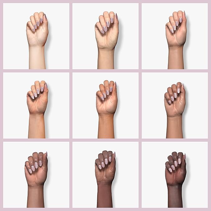 RARJSM Glitter Gel Nail Polish Light Pink Sparkly Iridescent Rainbow Shimmer Holographic Nail Gelpolish Soak off L e d U V Curing Required High Pigments for Home Salon Manicure Nail Art 15ml