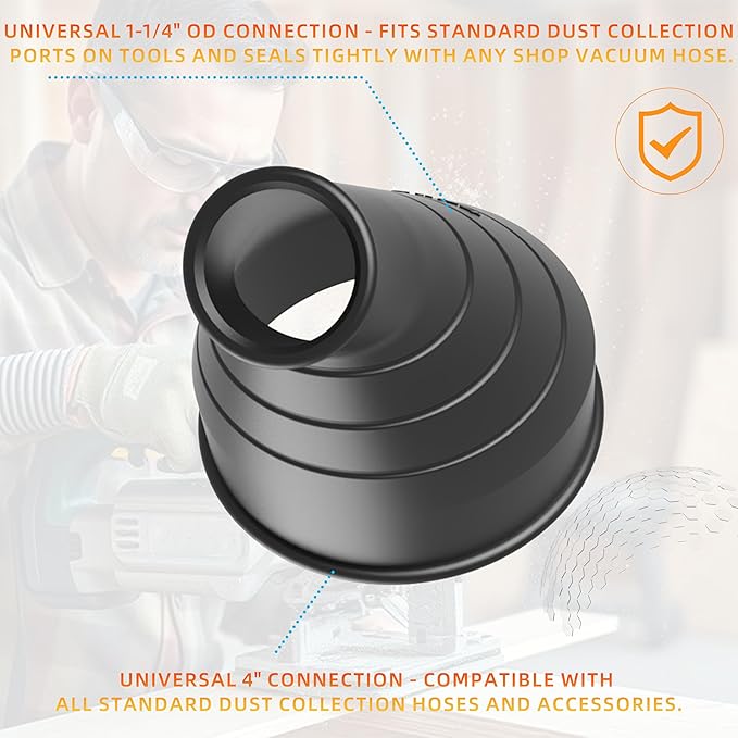 4" to1-1/4" 1-Way dust collection hose Splitter Junction Fitting Universal Fit for Shop Vacs and Dust Collectors (1-way)