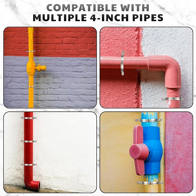 20 Pcs Hangers for 4" Dust Collection Hose and Pipe Stainless Steel Hose Hangers with Mounting Screws 4 Inch Dust Collection Fittings Collector Accessories