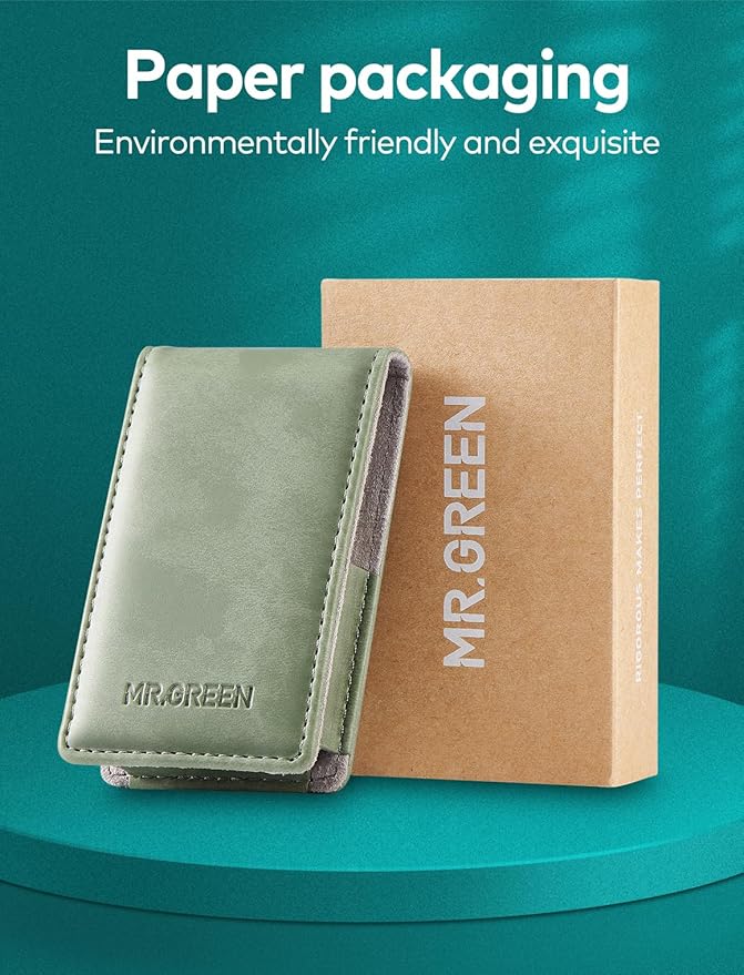 MR.GREEN Nail Clippers, 3PCS Nail Clipper Set with Anti Splash Fingernail Clipper and Ear Pick, Professional Nail Clippers for Men and Women, Stainless Steel Nail Cutter with Leather Case (Green)