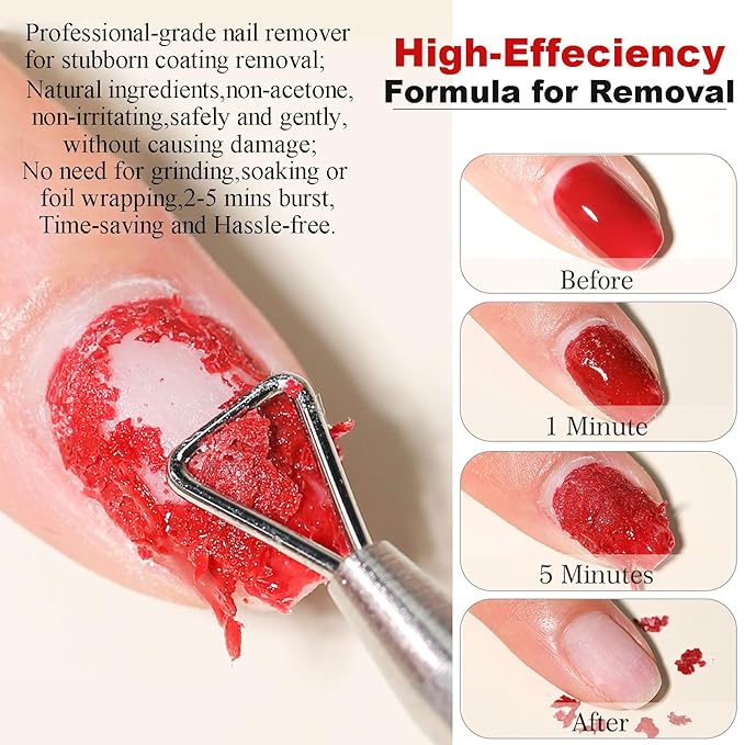 Gel Nail Polish Remover-1PC Professional Gel Remover Kit contains 2 Manicure Tools and 1 Nail File, No Need to Soak or Wrap, Easy & Quick to Remove Nail Polish at Home, Easy to Use