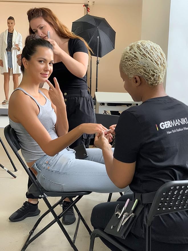 GERMANIKURE Nail Clippers Set in Gray Leather Case – Ethically Made in Solingen Germany, FINOX Stainless Steel Tools – Professional Quality Manicure & Pedicure Kit