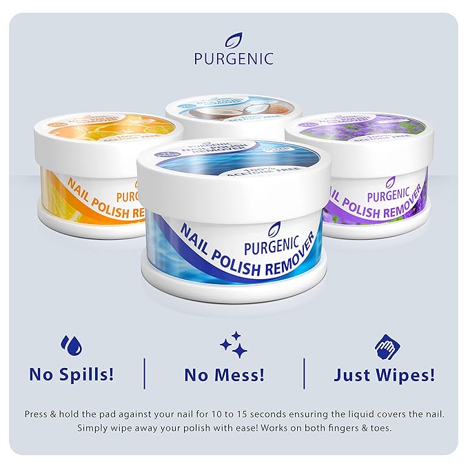 Nail Polish Remover Pads - (128 Count) - On the Go & Travel - Lint Free Nail Polish Wipes - Pre-soaked Pads Made All Natural Ingredients - Cuticle Wipes - No Harsh Odor or Chemicals