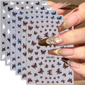 Butterfly Nail Sticker for Nail Art 3D Self-Adhesive Cute Butterfly Nail Decals Butterfly Sticker Nail Charms Decoration Supplies for Women and Girls Acrylic Nail Art Accessories 6Sheets