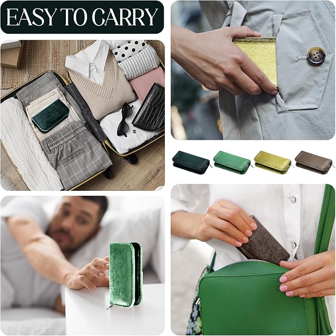 Coume 48 Set Men Gift Bulk Nail Care Kit Stainless Steel 8 in 1 Manicure and Pedicure Set with Travel Case Stocking Stuffers Baby Shower Prizes for Employee Teacher Staff Coworkers(Green Series)