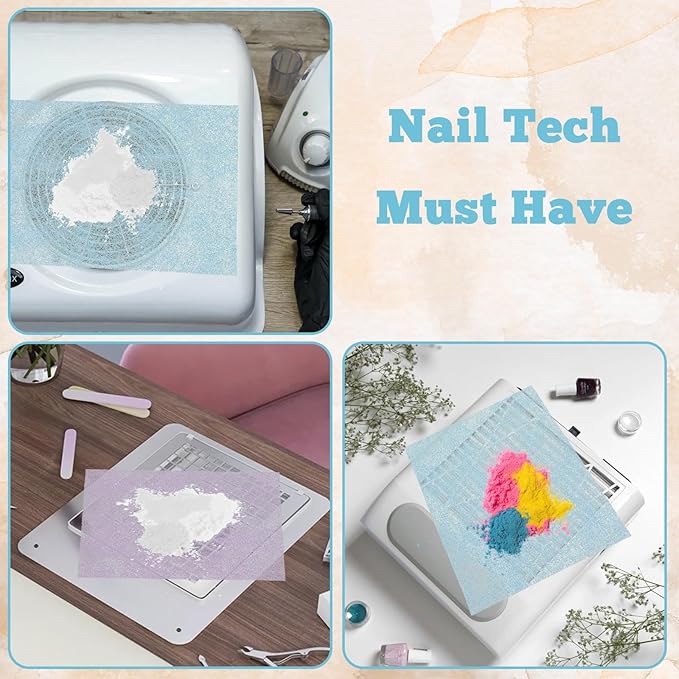 1200 Sheets Nail Dust Collector Filter Paper, Disposable Dust Collector Sheet for Nails Tech Filter Sheet for Nail Vacuum Cleaner Supplies Nails Salon Accessories