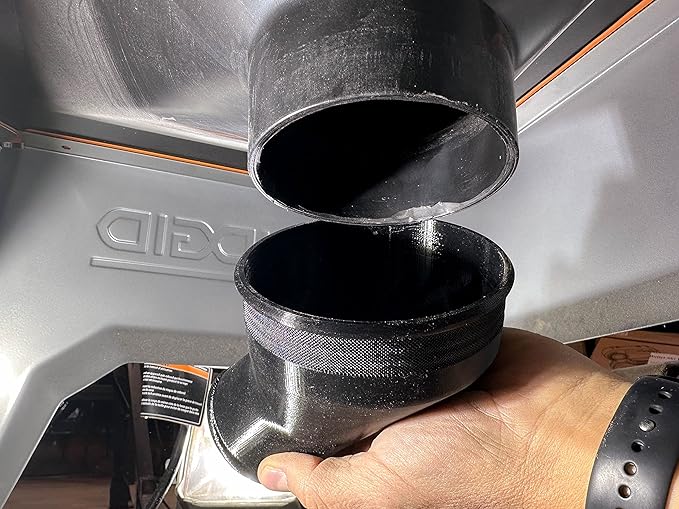 Angled Reducer 4” to 1-7/8", Connect Shop Vac to Dust Collection Port (4in to 1.875in), Adapter Converter, 45-Degree Elbow, Attach Woodworking Dust Chute to Vacuum Hose, R4520 R4512 (4" to 1-7/8")